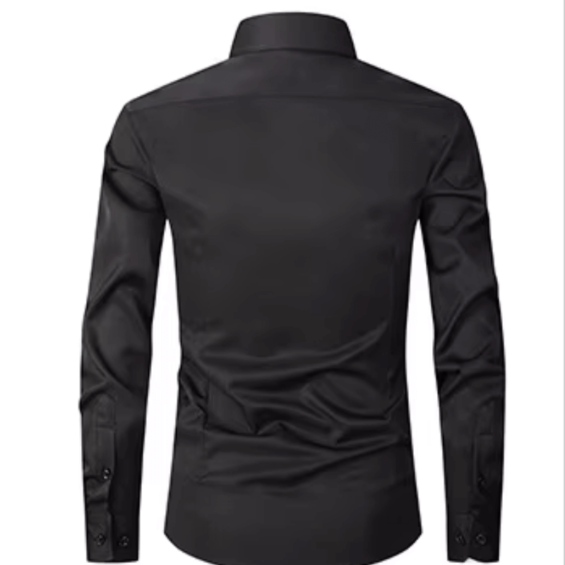 Men's Slim Fit Long Sleeve Shirt with Contrast Buttons