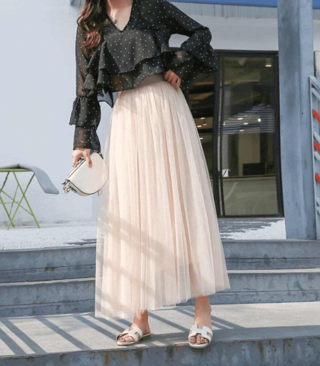 Women's Ankle-Length Layered Tulle Skirt