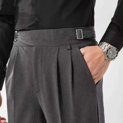 Men's Slim Fit Ankle-Length Formal Trousers