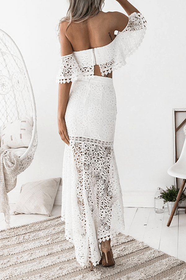 Women's Lace Tube Top & Pencil Skirt Set