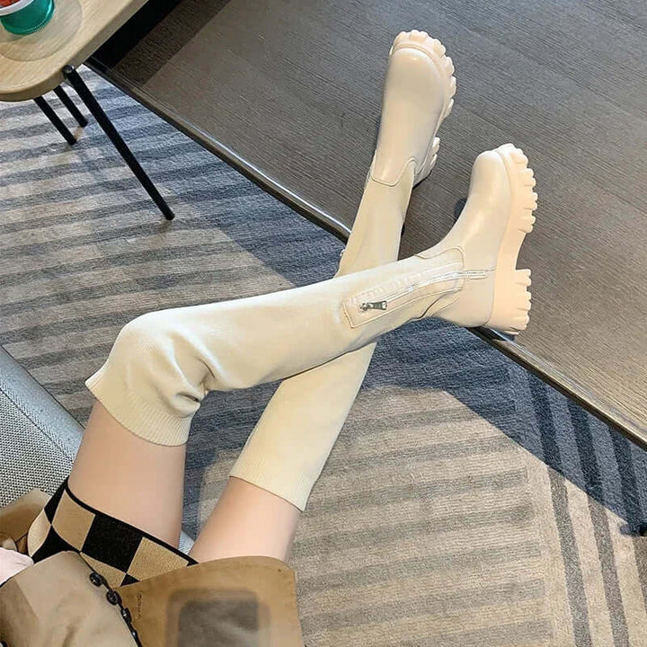 Women's Over-the-Knee Stretch Boots: Stylish & Comfortable Footwear