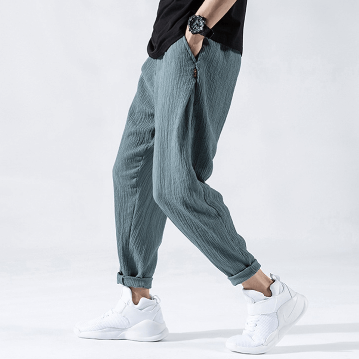 Men's Relaxed Fit Casual Trousers: Breathable Cotton