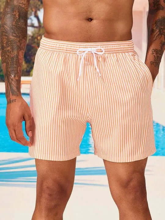 Men's Quick-Dry Swim Trunks with Elastic Waistband