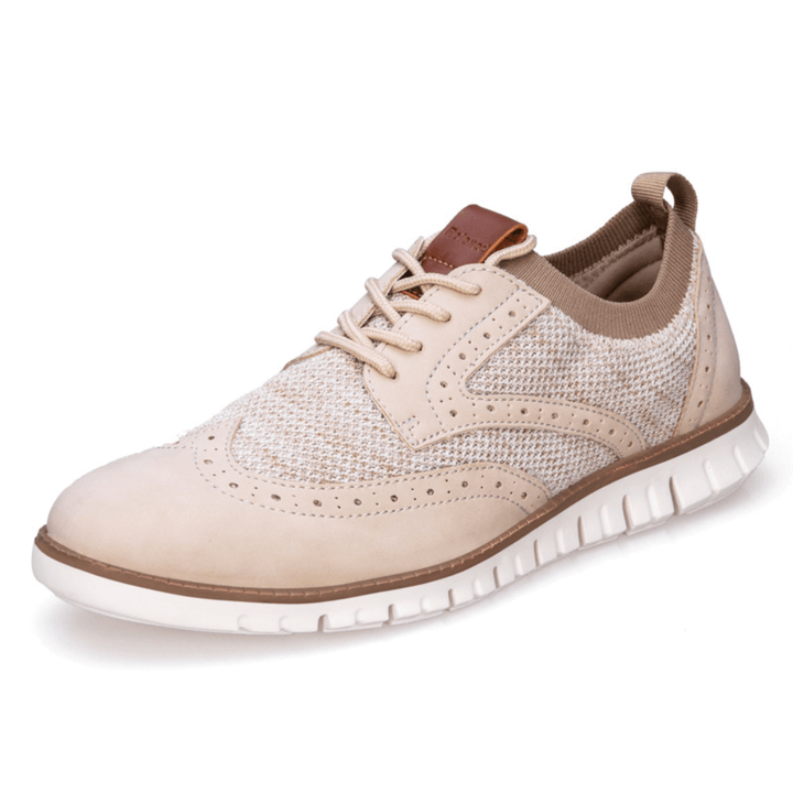 Men's Knit Casual Wingtip Shoes