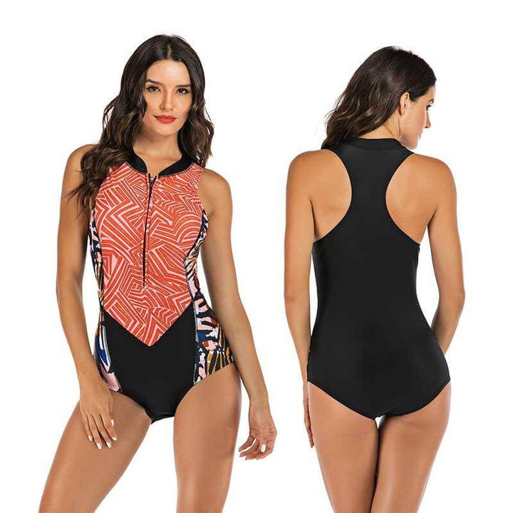 Women's Sporty Zippered Swimsuit