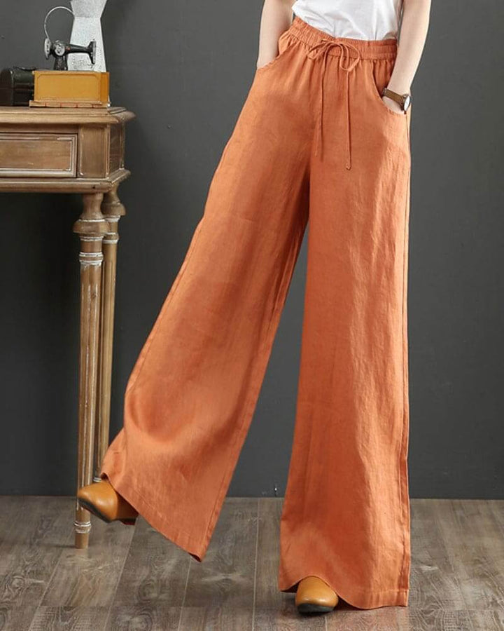 Women's Wide Leg Elastic Waist Pants: Relaxed Fit Trousers