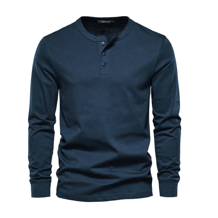 Men's Long Sleeve Collarless T-Shirt: Casual Comfort & Style