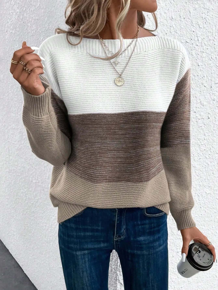 Women's Long Sleeve Round Neck Knit Sweater
