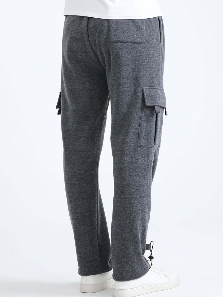 Men's Fleece Cargo Pants with Multiple Pockets