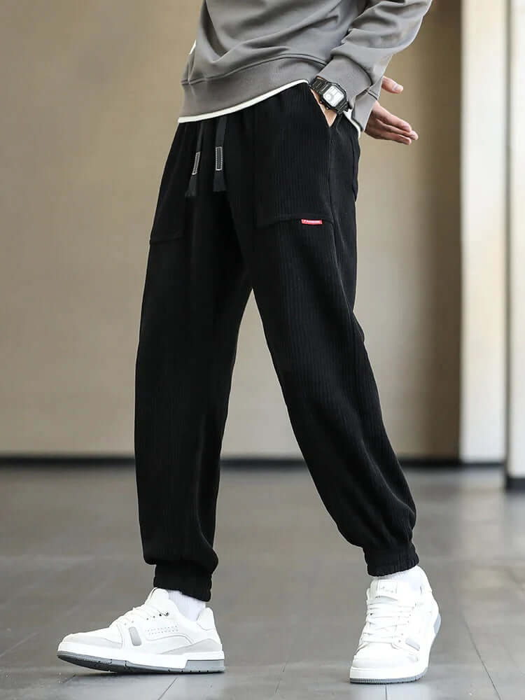 Men's Relaxed Fit Corduroy Joggers with Pockets