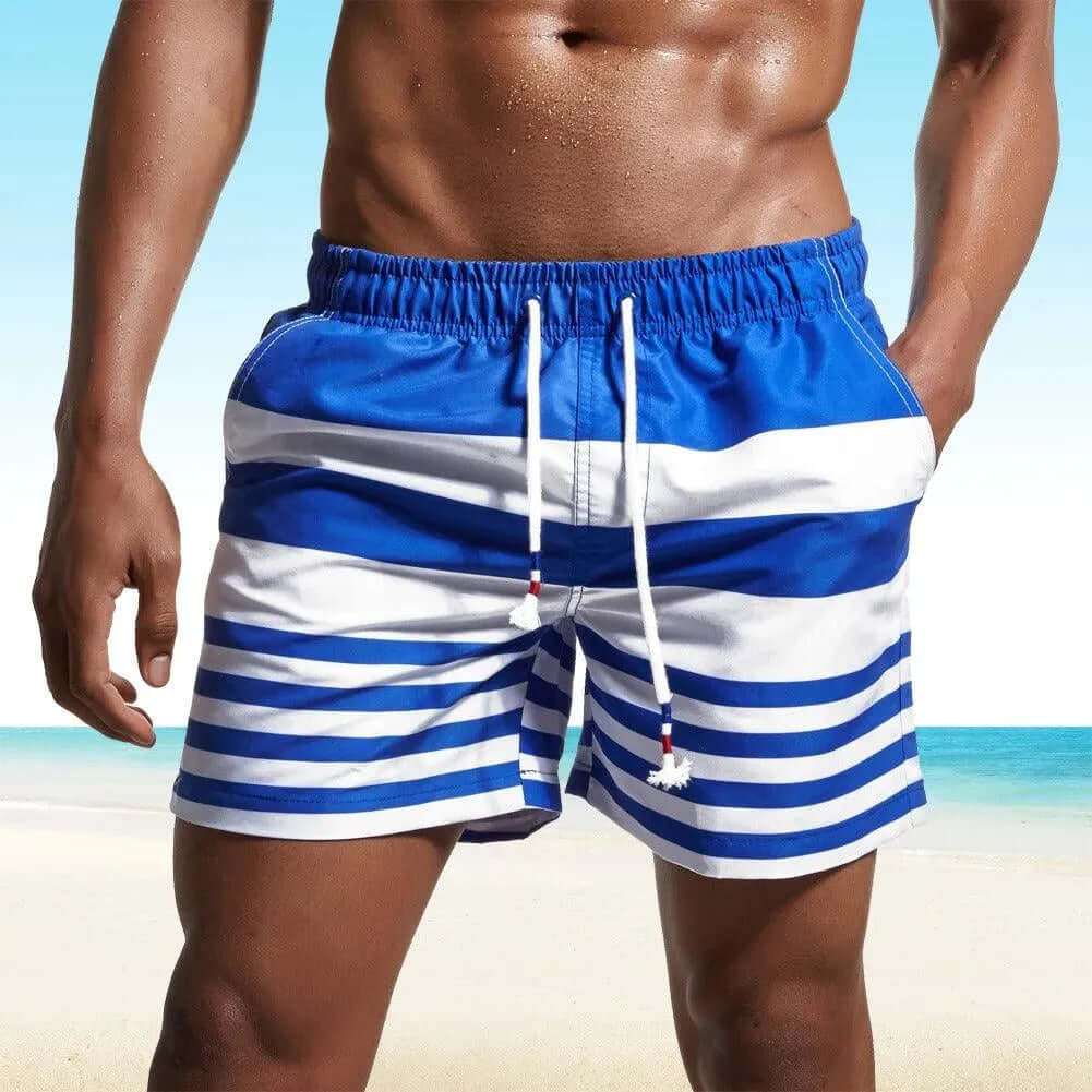 Men's Quick-Dry Swim Trunks with Elastic Waistband