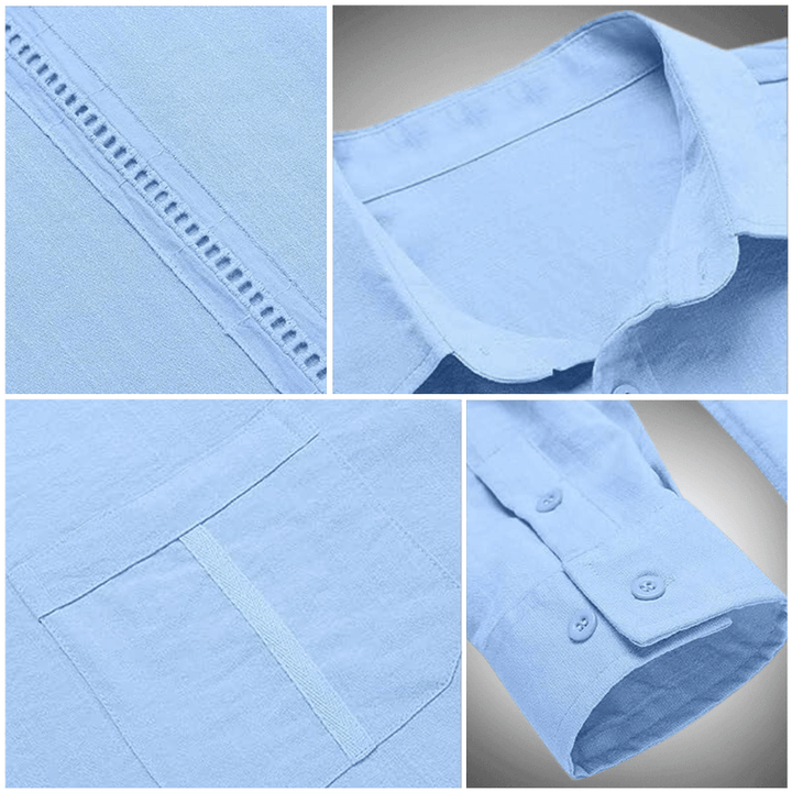 Men's Casual Long-Sleeve Shirt: Breathable Cotton Blend