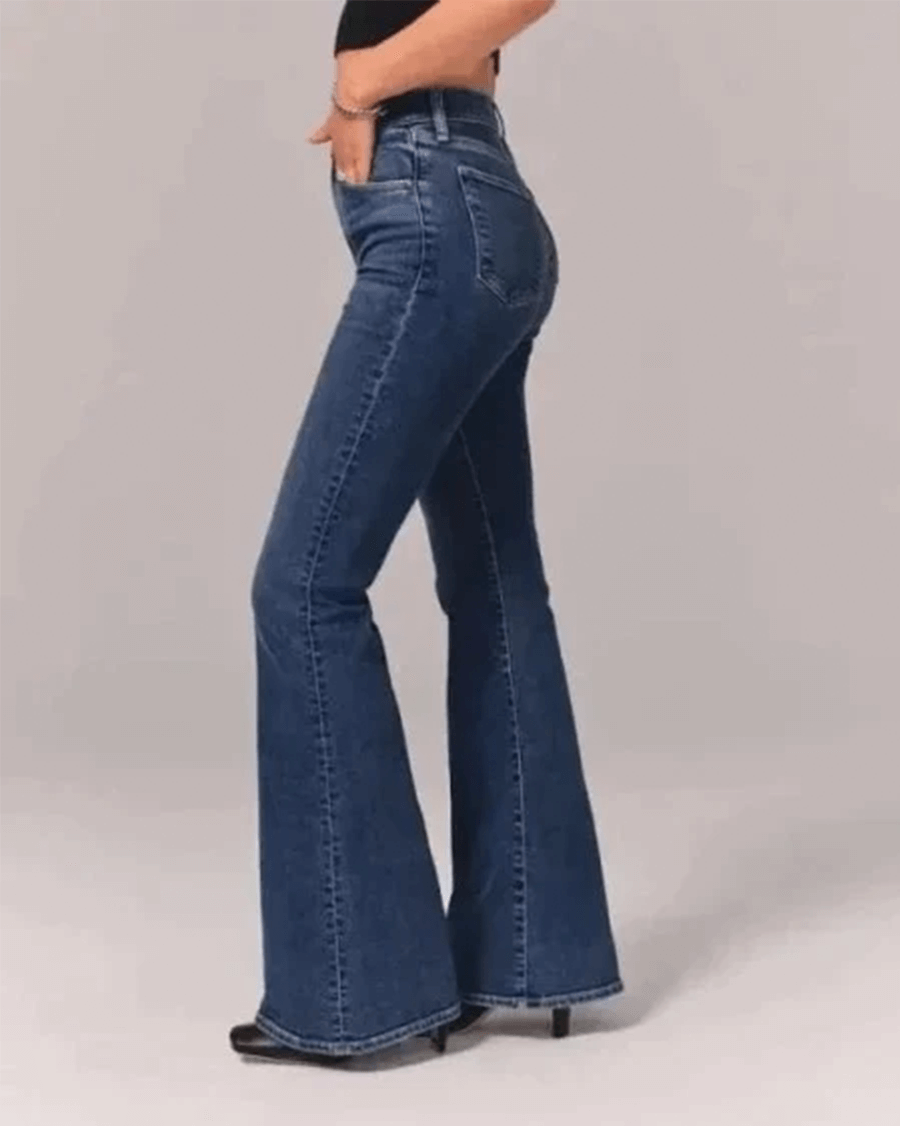 Women's High-Waisted Flared Jeans: Stylish & Comfortable Denim