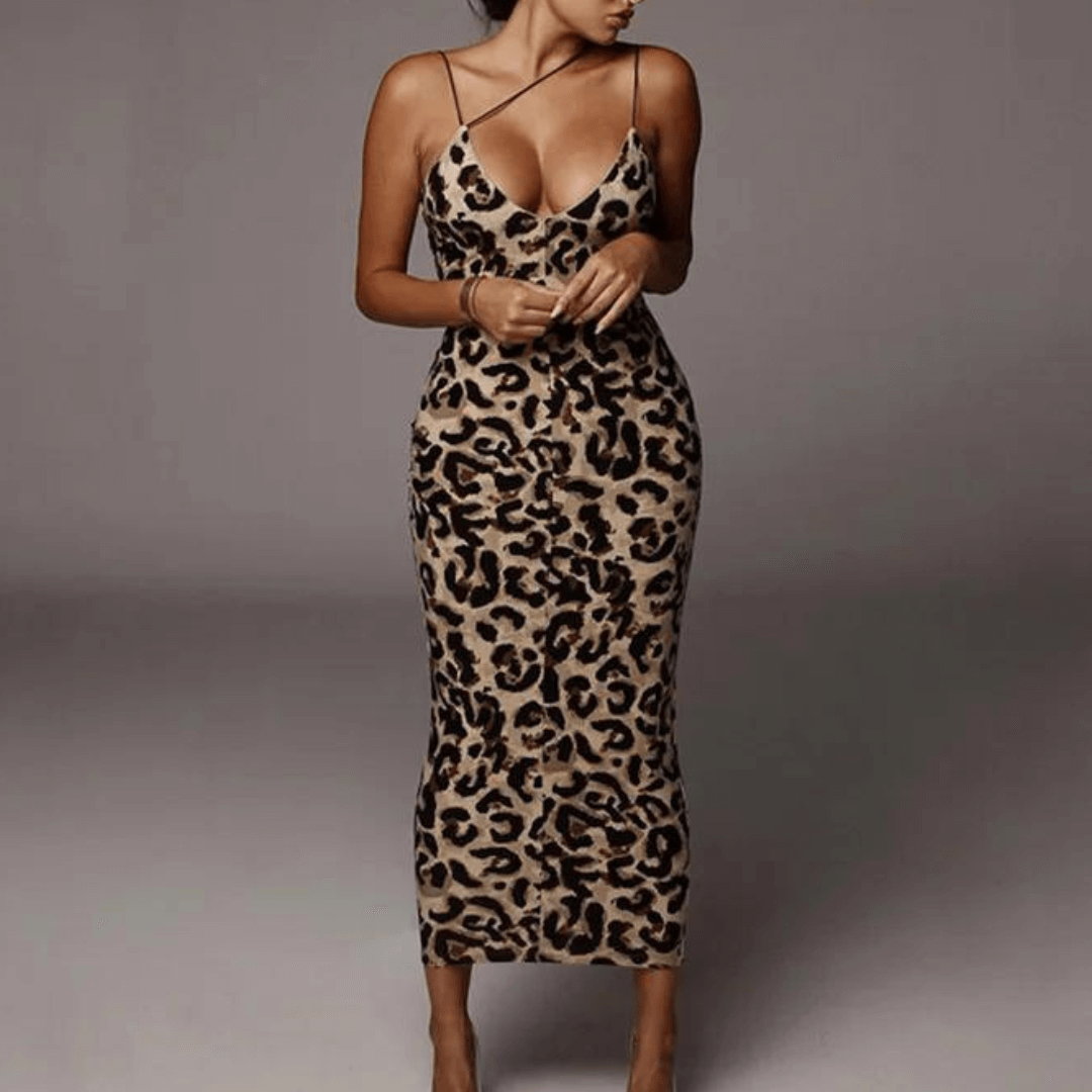 Elegant Snake Print Women's Dress