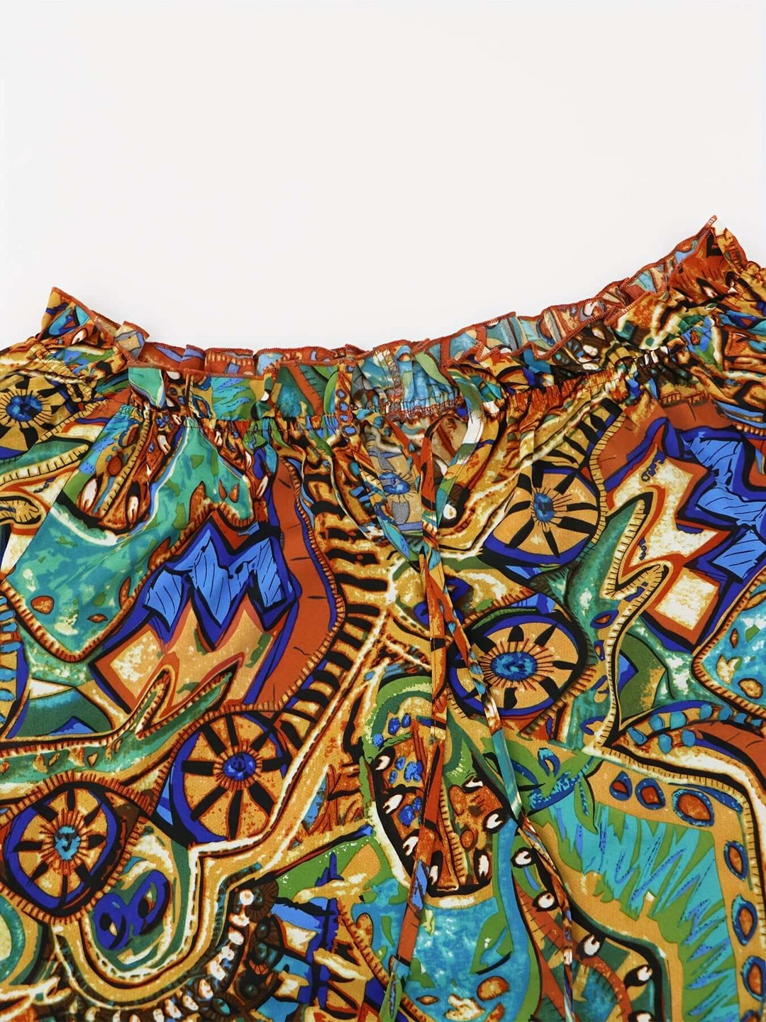 Women's Off-Shoulder Boho Blouse - Long Sleeve Top