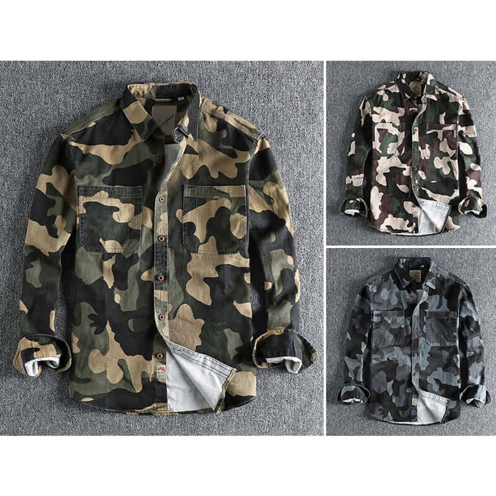 Men's Camouflage Cargo Shirt: Durable & Breathable