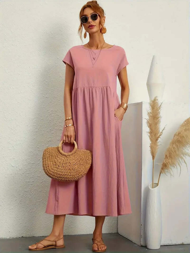 Summer Sleeveless Dress & Handbag Set for Women