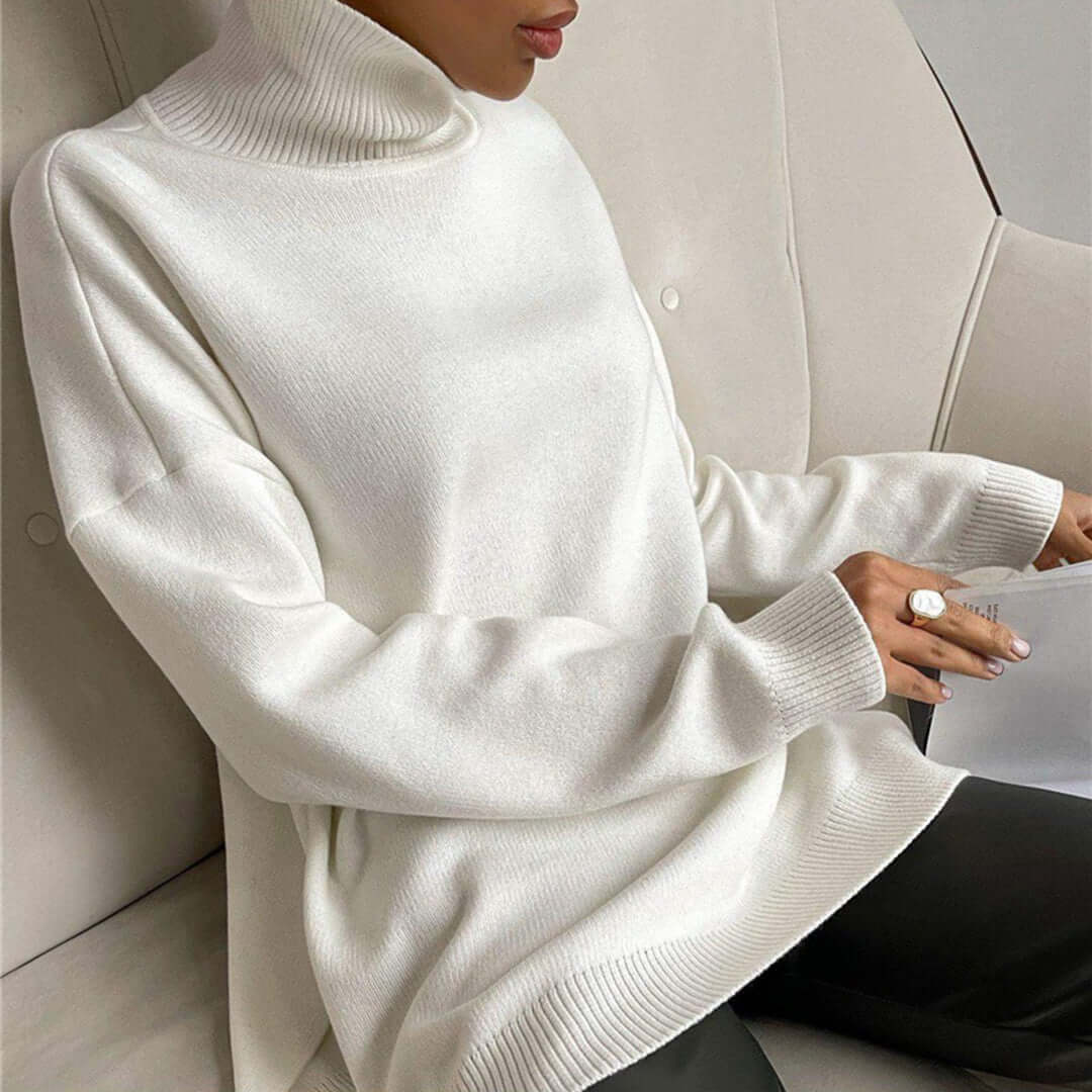 Women's High-Neck Long-Sleeve Sweater