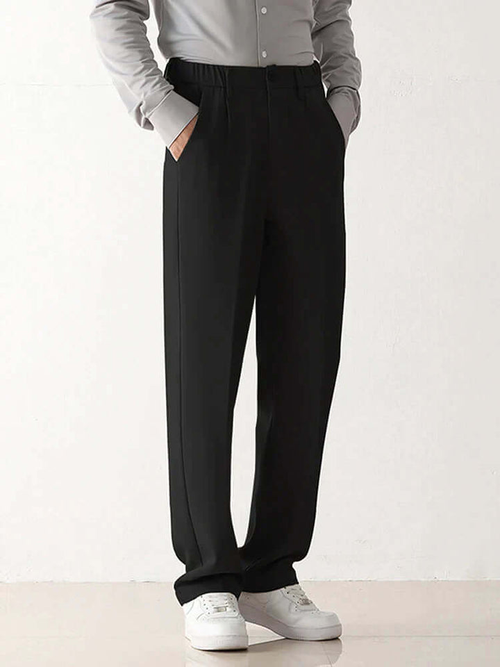 Men's Draped Formal Trousers: Relaxed Fit Tailored Pants