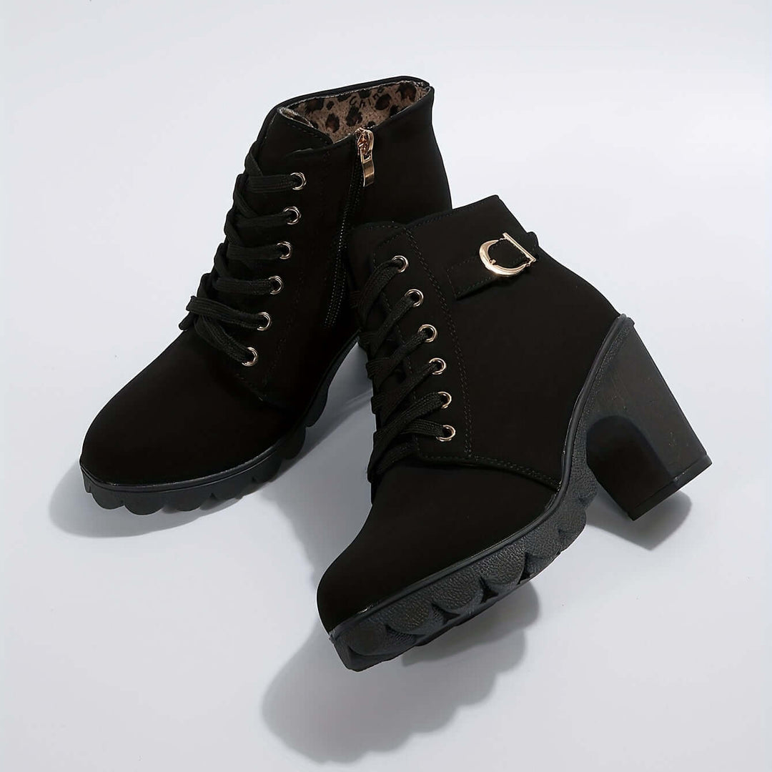 Women's Suede Heeled Ankle Boots