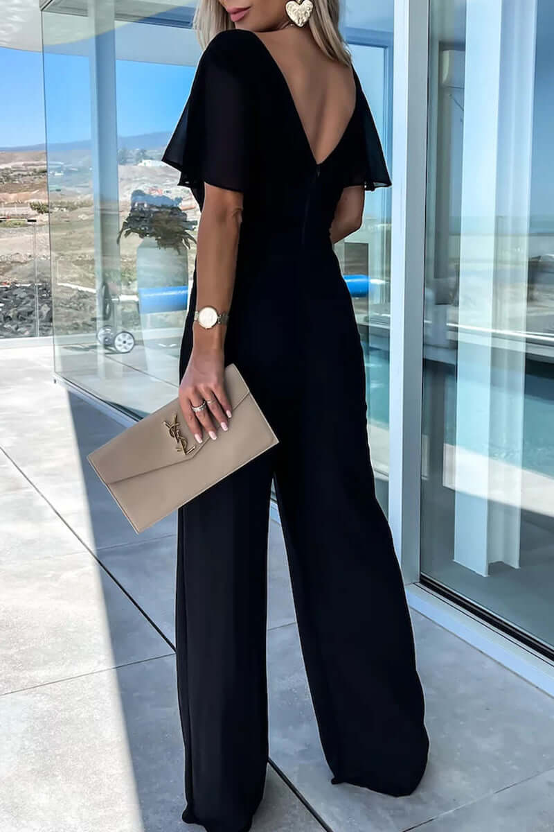 Women's Casual V-Neck Jumpsuit: Effortless Summer Style