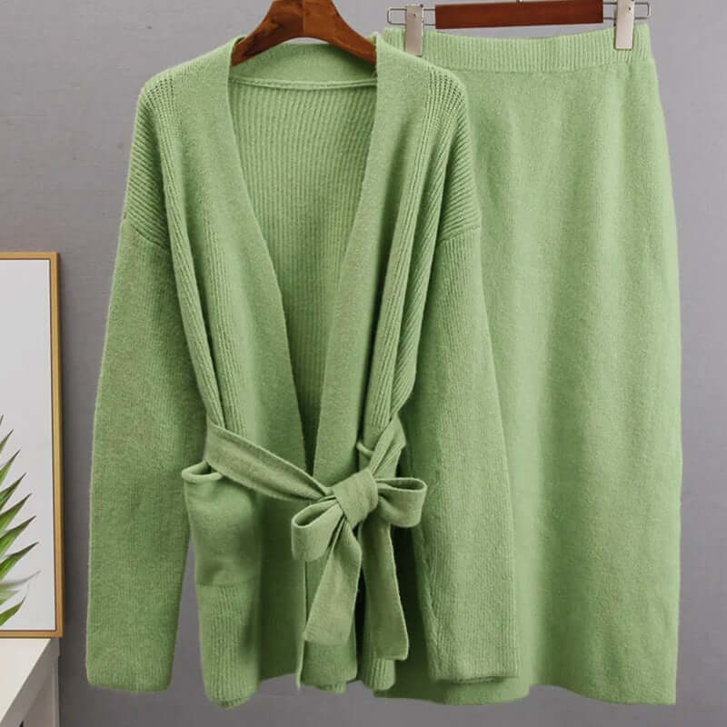 Women's Knit Cardigan & Bodycon Skirt Set