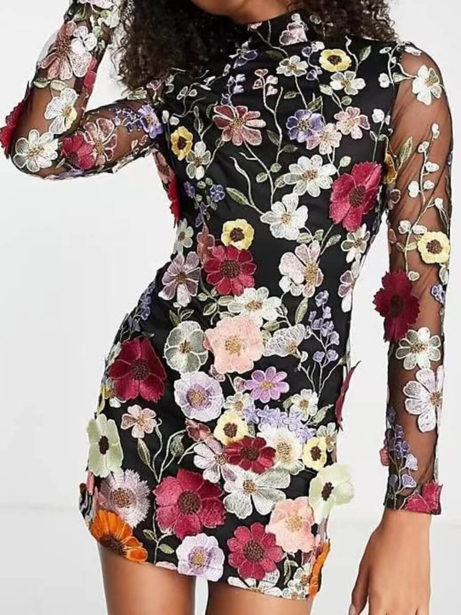 3D Floral Dress: Elegant Sustainable Design