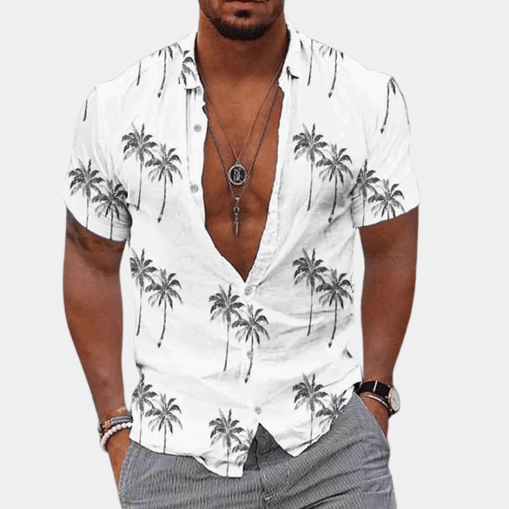 Men's Relaxed Fit Short Sleeve Shirt: Tropical Print