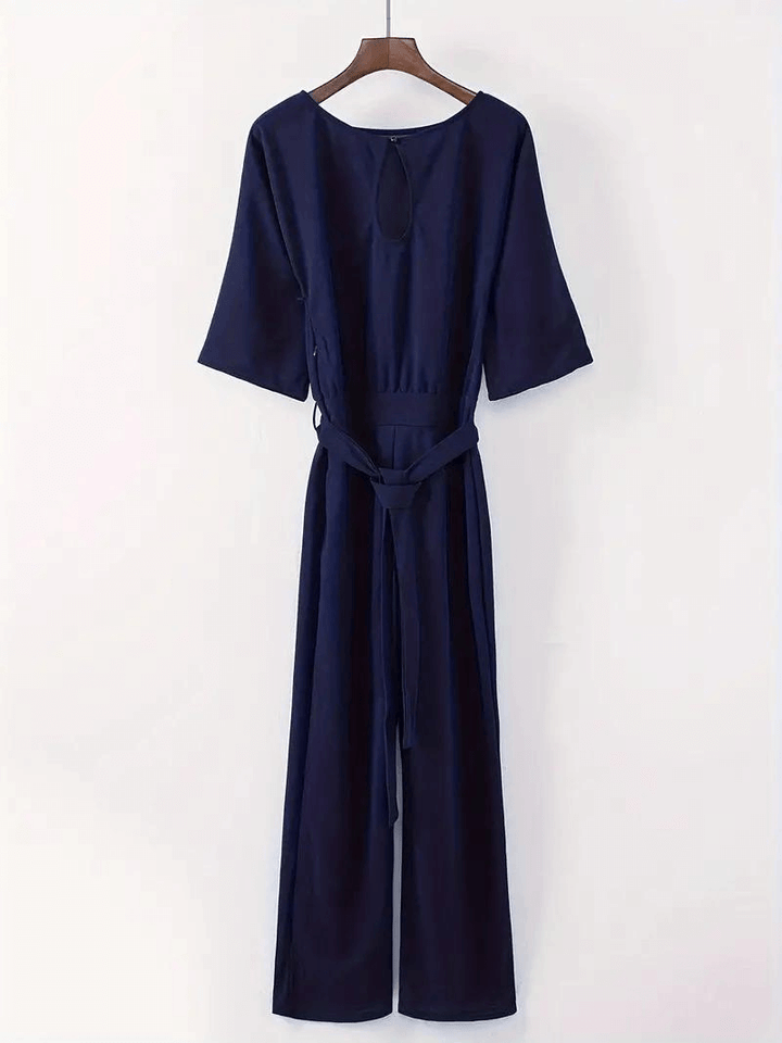 Women's Wide Leg Jumpsuit with Belt