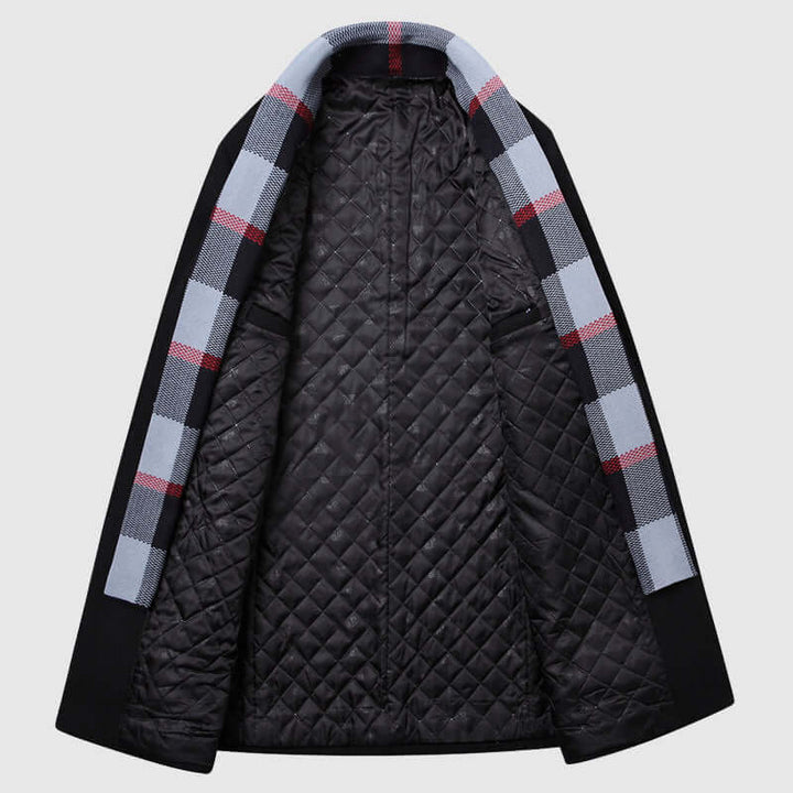 Men's Shawl Collar Wool Blend Coat