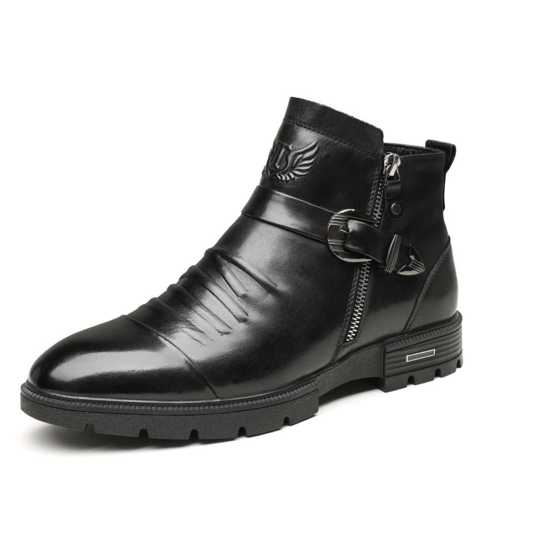Men's Leather Slip-On Mid-Rise Boots