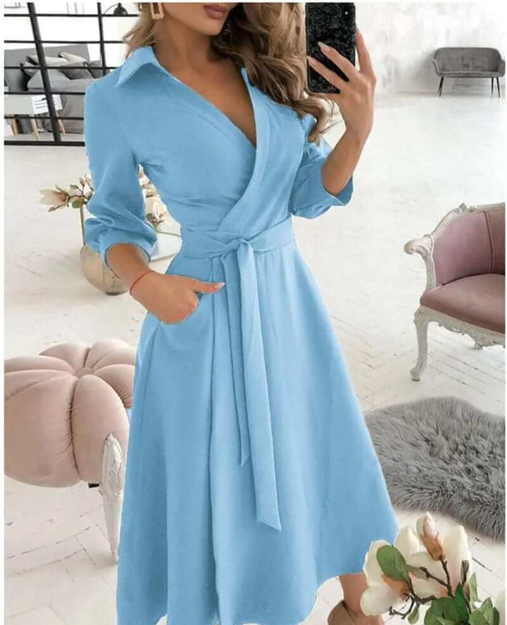 Elegant Midi Wrap Dress for Women
