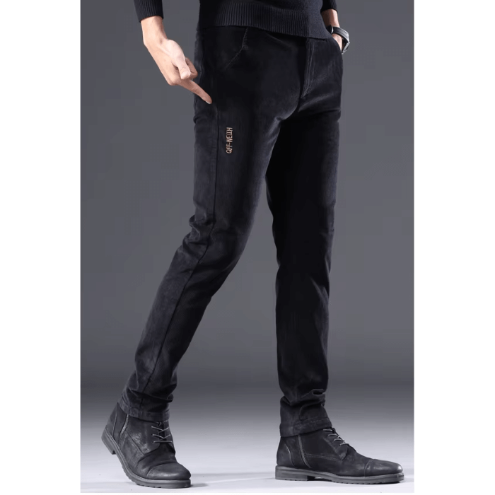 Men's Fleece-Lined Corduroy Pants: Warm Winter Trousers