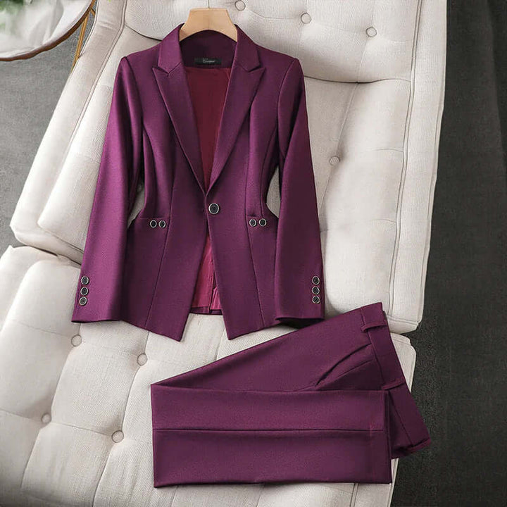 Women's Tailored Blazer & Trouser Set - Professional Formal Wear