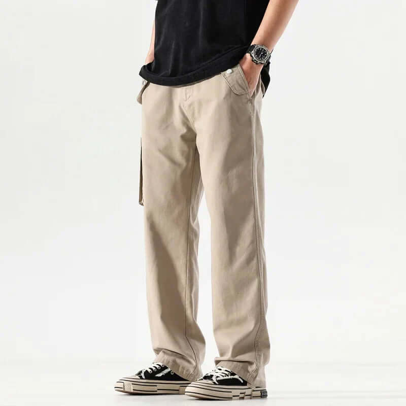 Men's Relaxed Fit Cargo Trousers: Multiple Pockets & Durable Cotton