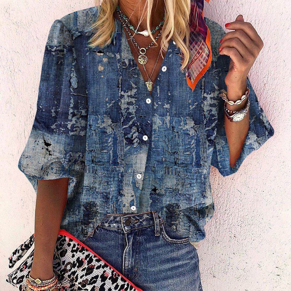 Women's Boho Lace Long-Sleeve Tunic Top