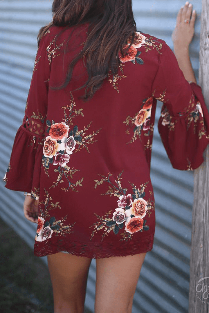 Women's Casual Patchwork Print Top