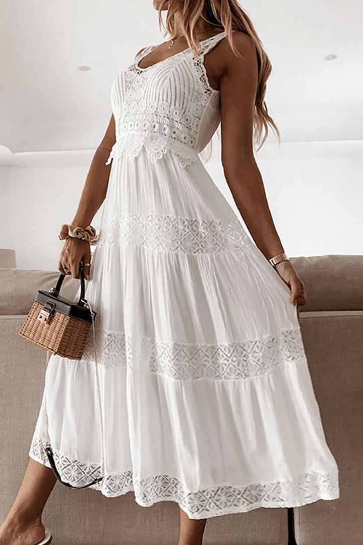 Elegant V-Neck Lace Dress for Women