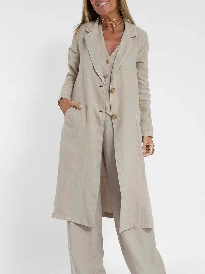 Women's Linen Two-Piece Vest Set: Summer Outfit