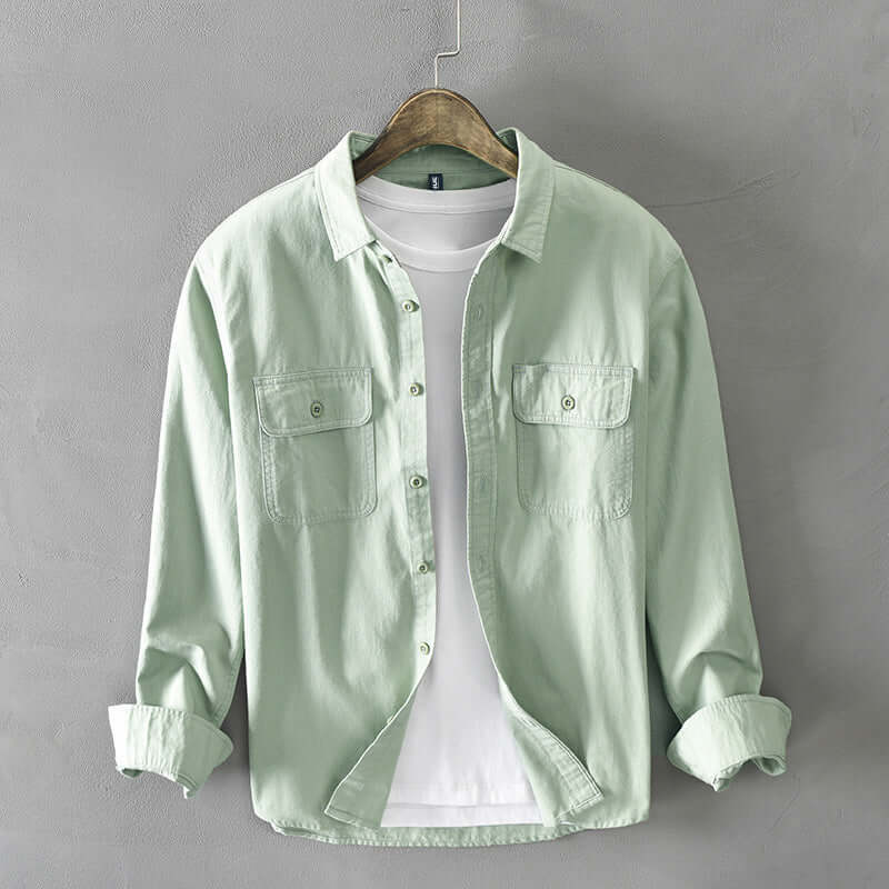 Men's Casual Long-Sleeve Cotton Shirt