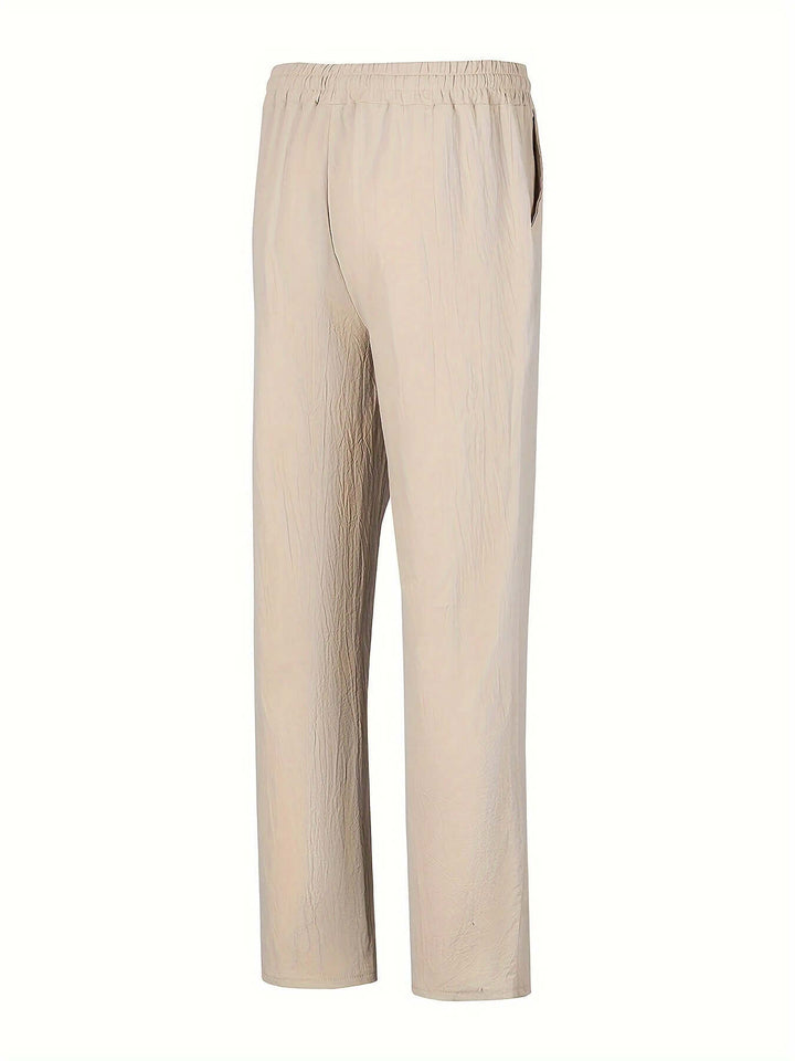 Men's Relaxed Fit Drawstring Linen Pants: Breathable Summer Trousers