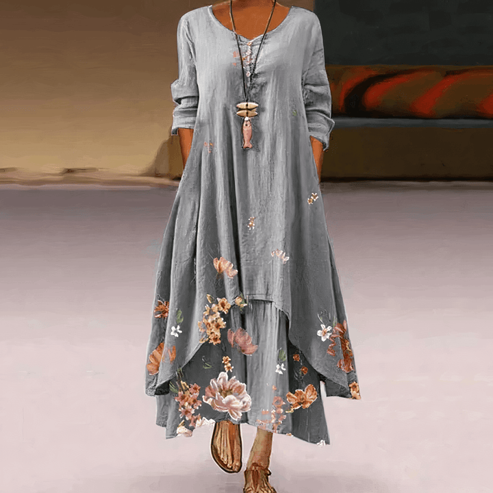 Elegant A-Line Cotton Dress: Sustainable & Breathable