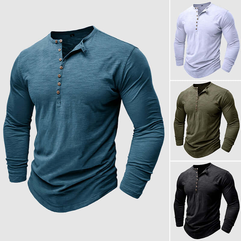 Men's Long Sleeve Bamboo Cotton Shirt - Eco-Friendly & Breathable
