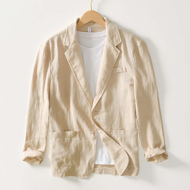 Men's Sustainable Linen Jacket: Lightweight All-Season Blazer