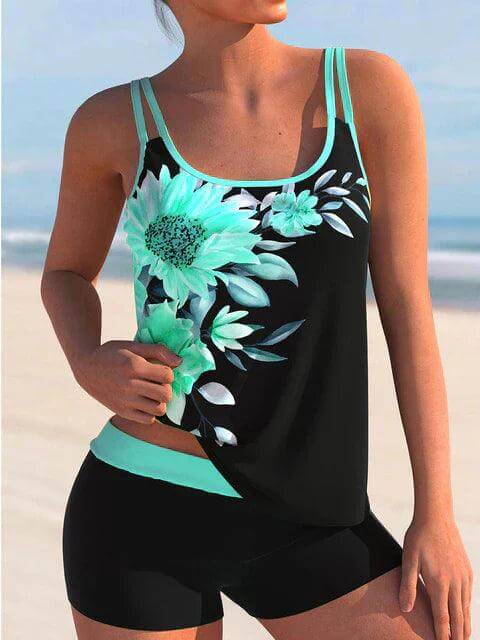 Women's Floral Print Tankini Swimsuit