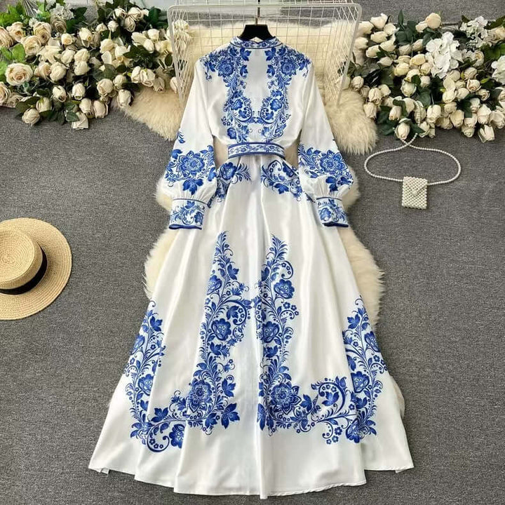 Printed Belted Midi Shirt Dress: Elegant & Casual All-Season Style