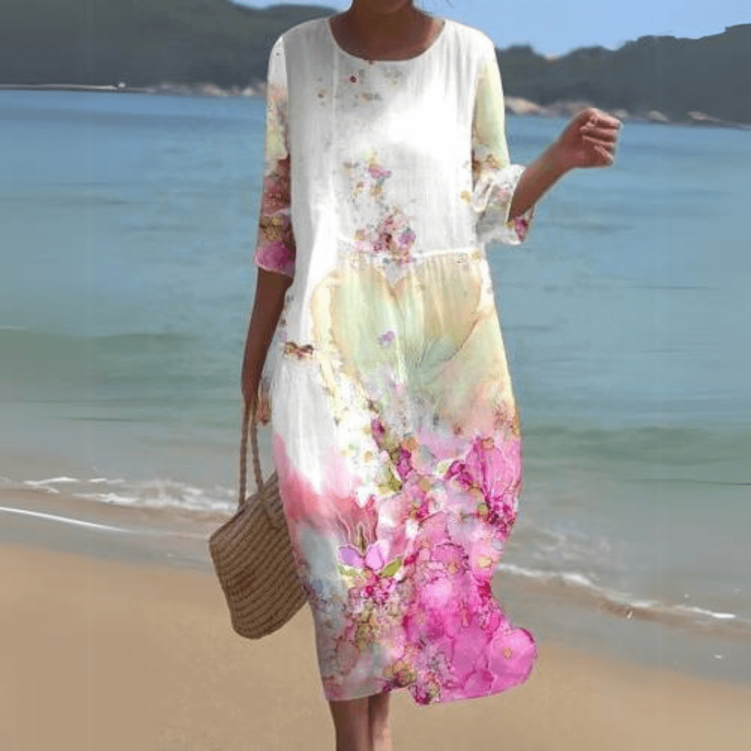 Elegant Midi Dress: Flowy, Lightweight, All-Season Style