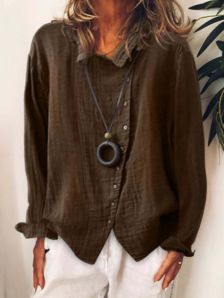 Women's Relaxed Cotton Linen Long Shirt