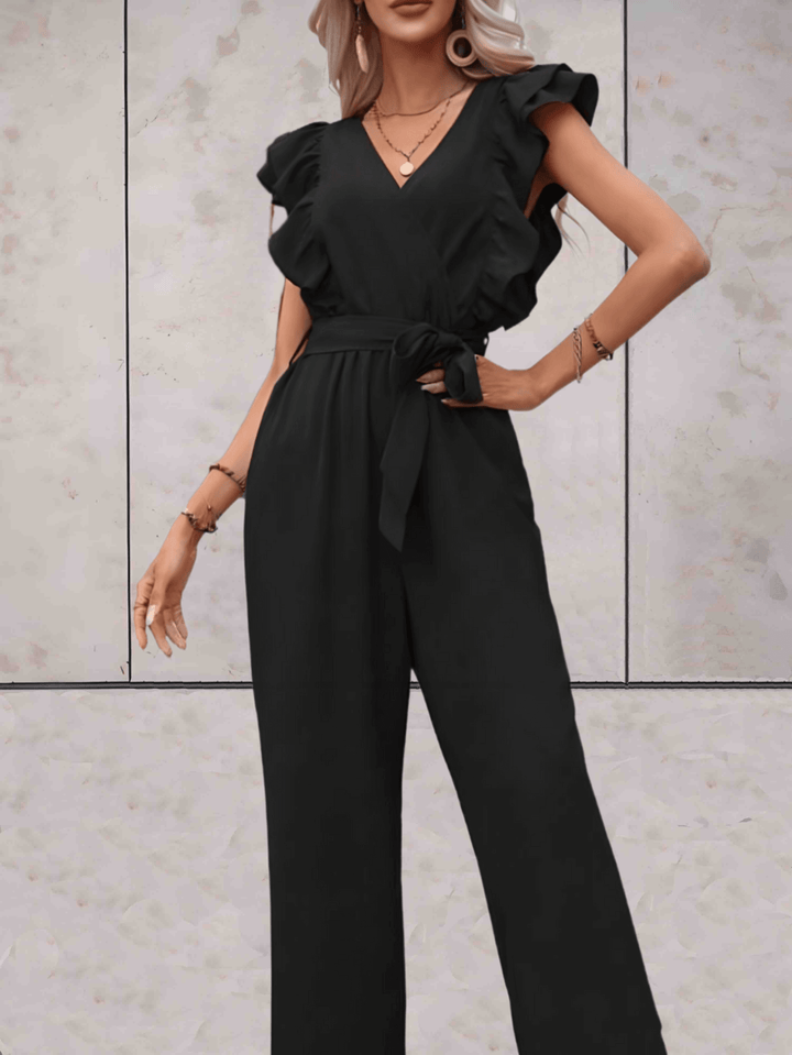 Women's Trendy V-Neck Ruffle Sleeve Jumpsuit