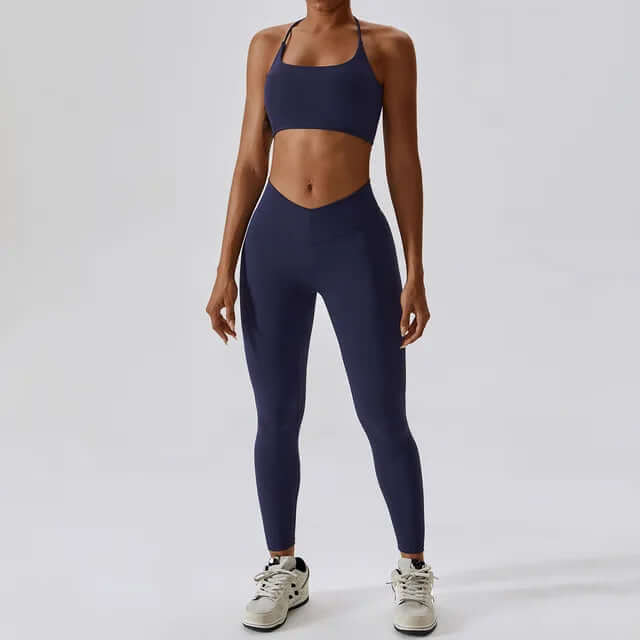 Women's High-Waisted Leggings & Racerback Sports Bra Set
